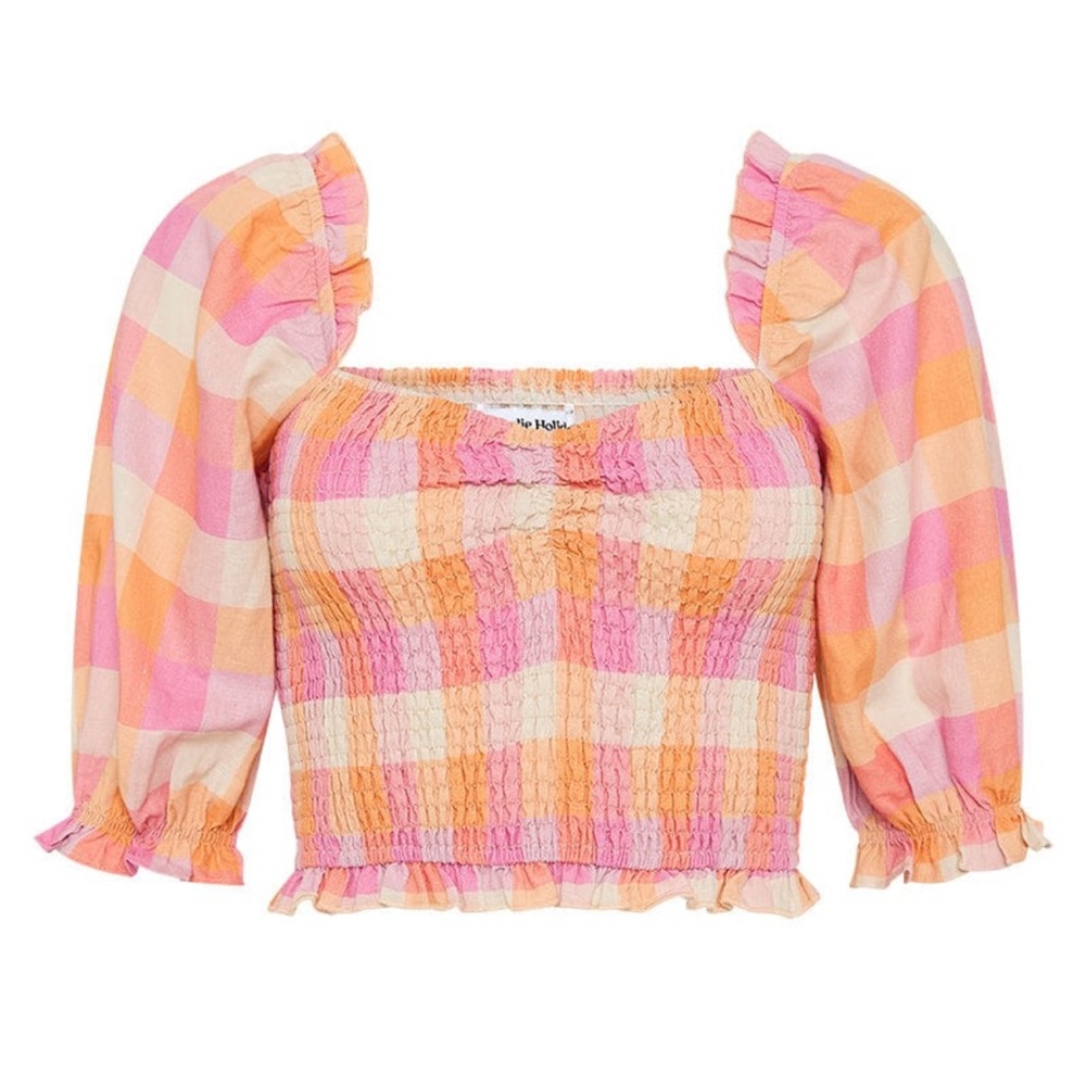 🆕 Charlie Holiday Andrea Colorful Checkered Women's Top